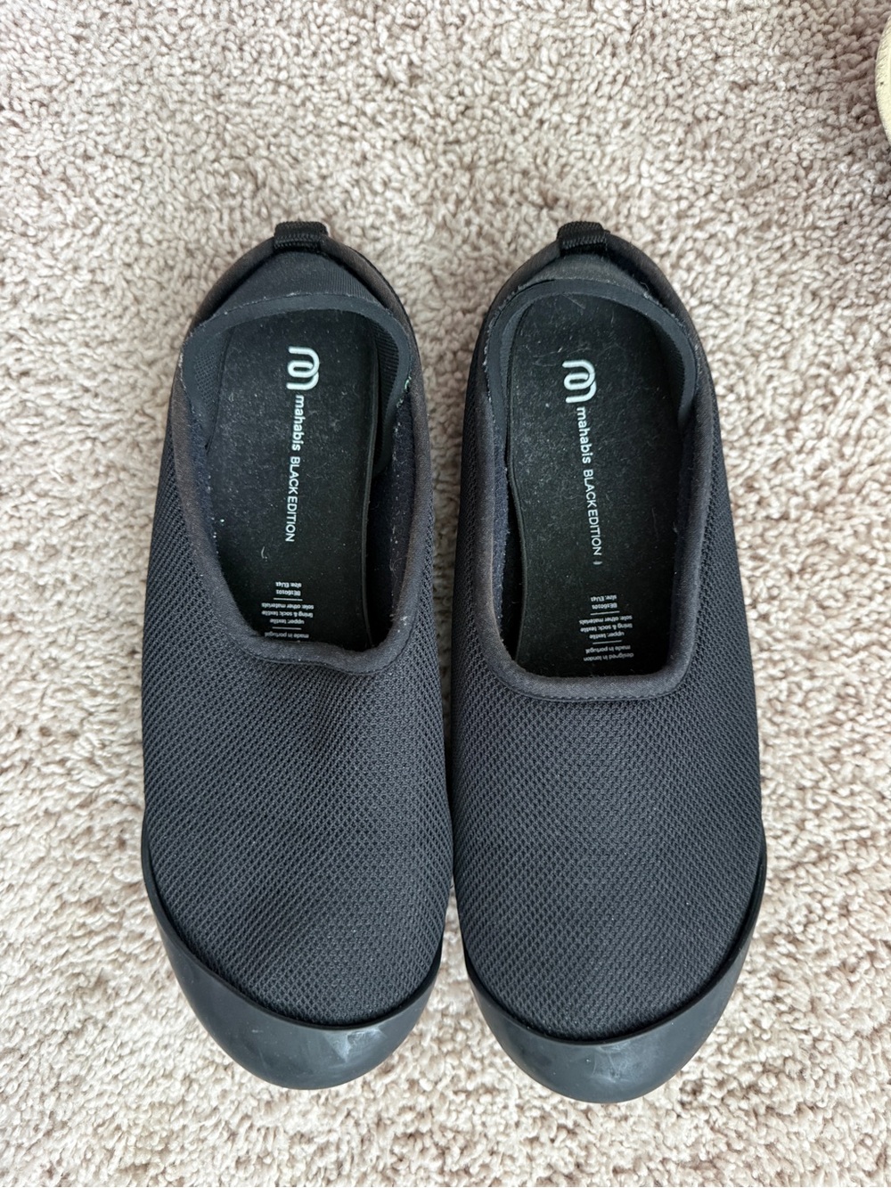 mahabis Black Knit Slip-On Loafers for Men